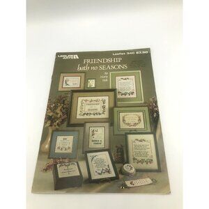 Leisure Arts Cross Stitch Pattern Friendship Hath No Seasons Leaflet 340 Vtg